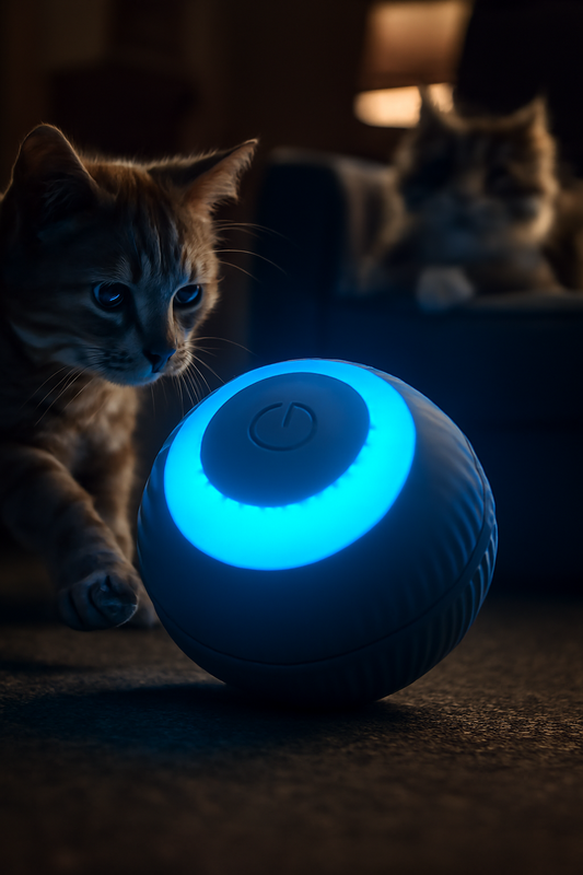 Bola de juguete interactivo para gatos azul